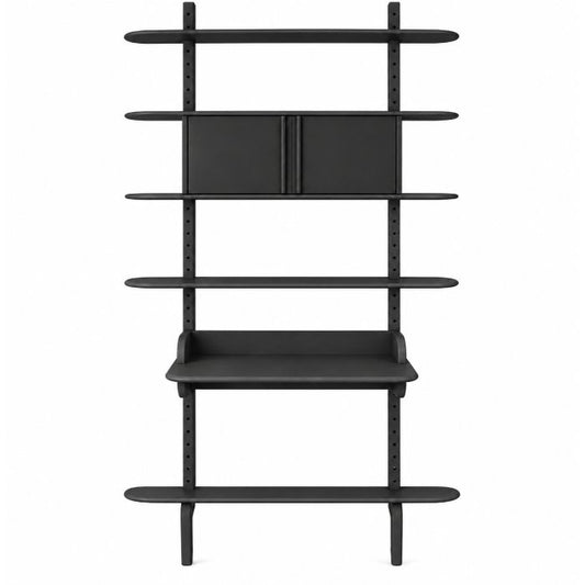 Bibliothèque modulaire avec bureau D922/B, 130 cm en pin massif, photo officielle d’exemple.