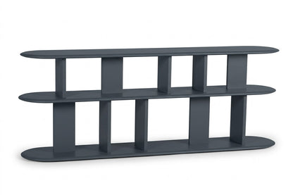 Étagère basse Ezane Rosiris D952 en pin, largeur 176 cm, profondeur 35 cm et hauteur 66 cm.