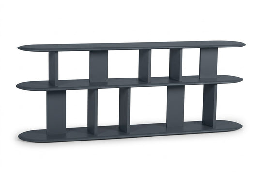 Étagère basse Ezane Rosiris D952 en pin, largeur 176 cm, profondeur 35 cm et hauteur 66 cm.