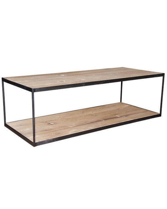 Table basse New York en chêne D761C, 120 × 50 × 37 cm, vue fabricant 1. Autres meubles et décoration vendus séparément.