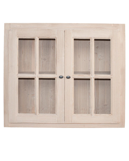 Vue 2 du meuble haut vitré Rosiris C10 en pin, largeur 90 cm.