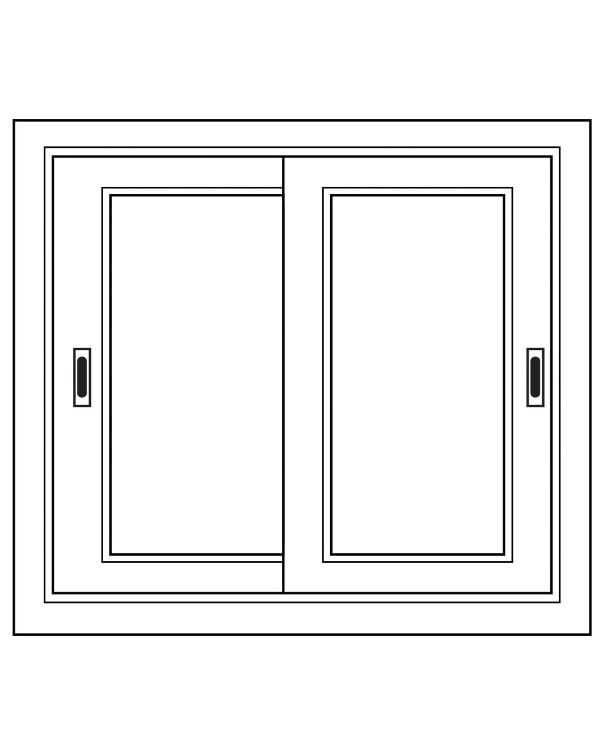 Module Gabin D702 en pin, 2 portes coulissantes, vue de face.
