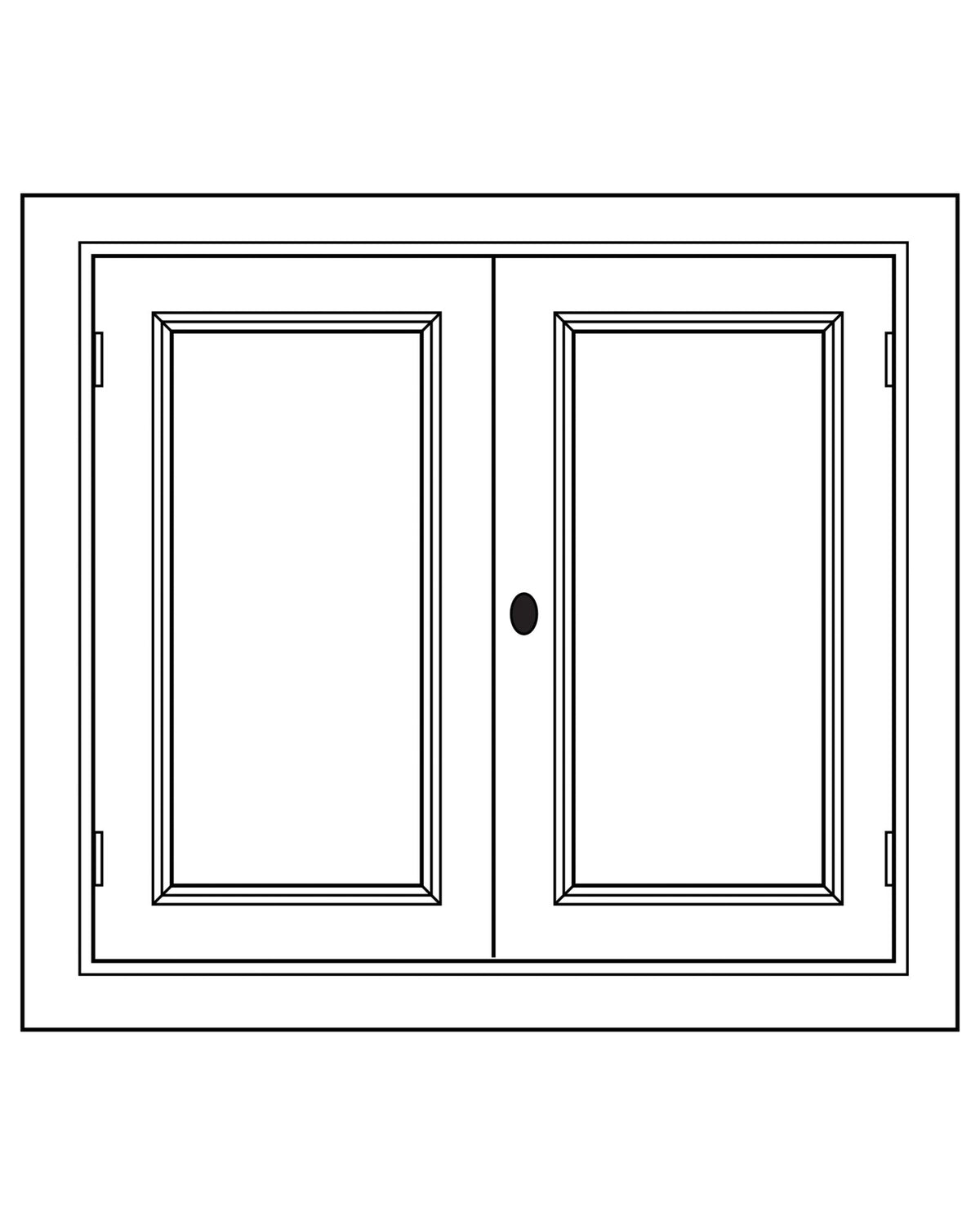 Module Gabin D703 en pin, 2 portes, vue de face.