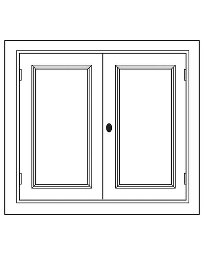Module Gabin D703 en pin, 2 portes, vue de face.