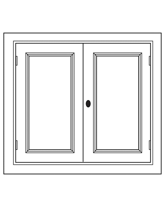 Module Gabin D703 en pin, 2 portes, vue de face.