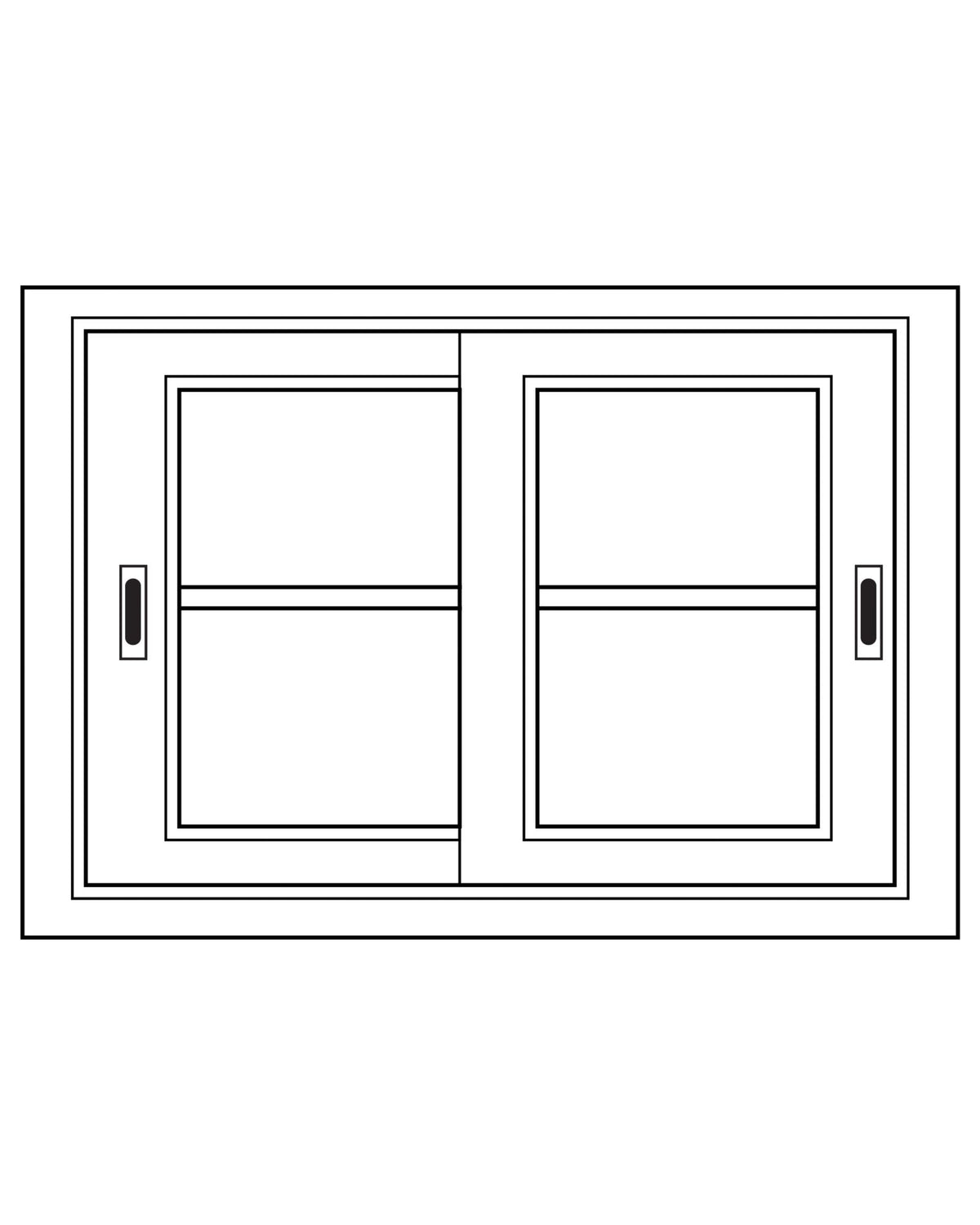 Module Gabin D709 en pin, 2 portes vitrées coulissantes, vue de face.