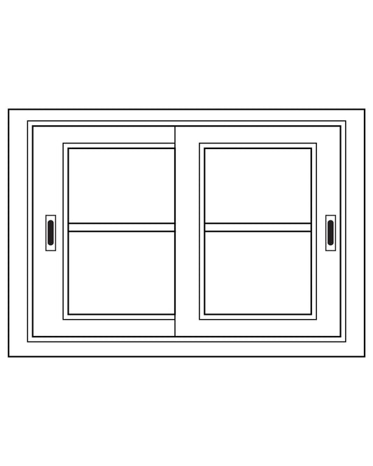 Module Gabin D709 en pin, 2 portes vitrées coulissantes, vue de face.