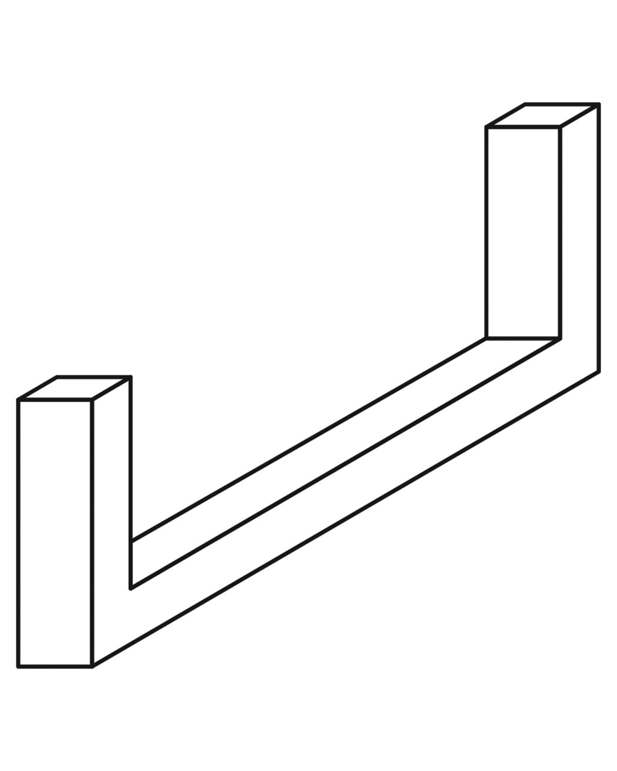 Piètement métallique Gabin D719, 35 × 4 × 10 cm – Rosiris, vue fabricant 1. Les autres modules éventuellement présentés sont vendus séparément.