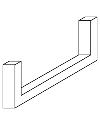 Piètement métallique Gabin D719, 35 × 4 × 10 cm – Rosiris, vue fabricant 1. Les autres modules éventuellement présentés sont vendus séparément.