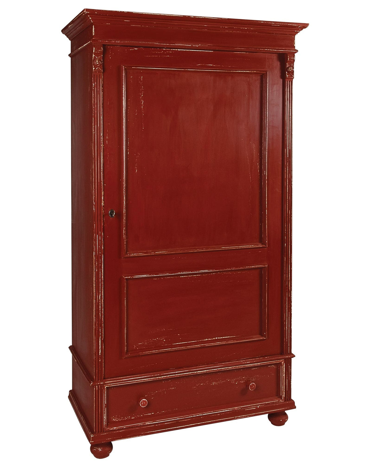 Bonnetière droite, 1 porte et 1 tiroir D153S, 103 × 54 × 188 cm, vue officielle 1. Autres meubles et décoration vendus séparément.