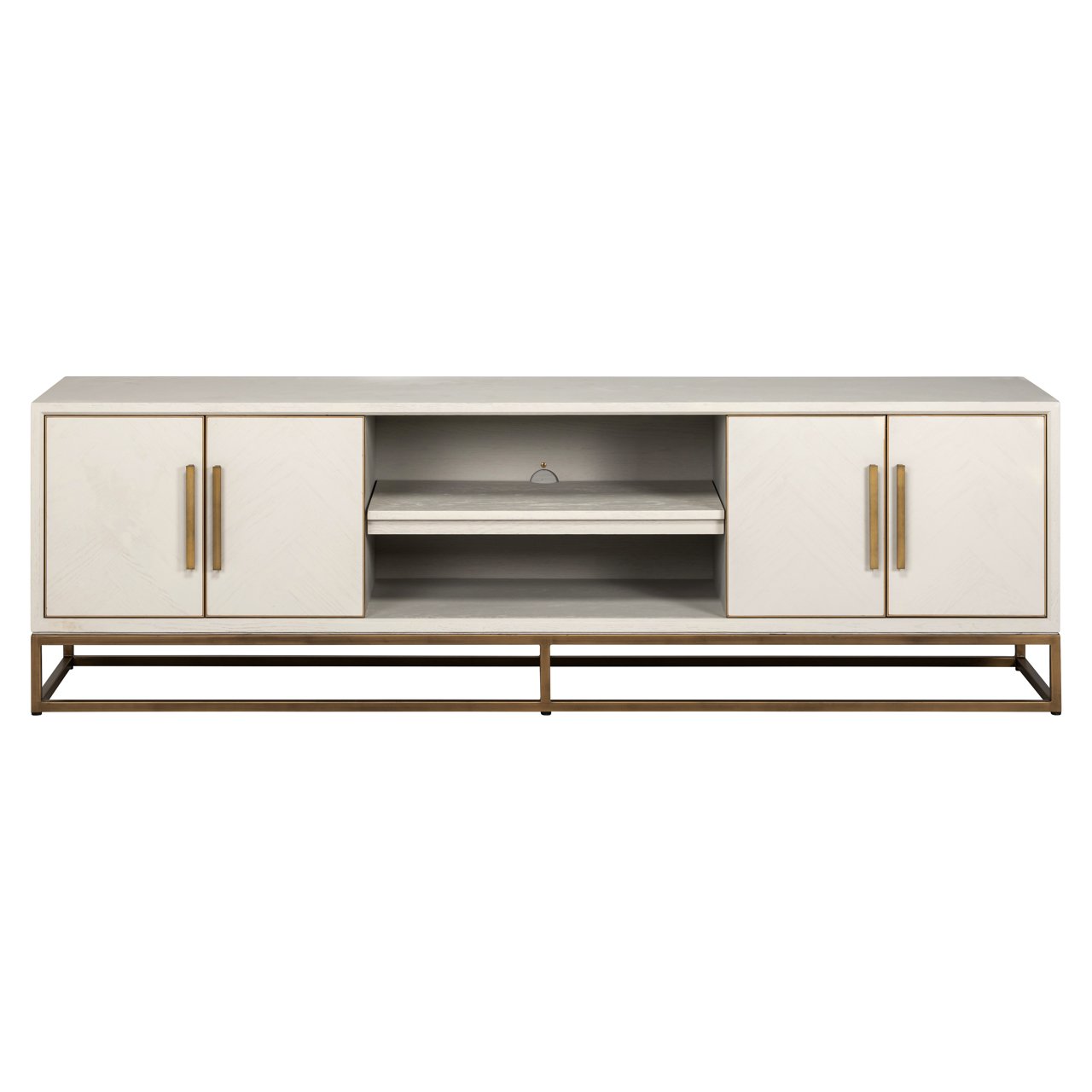 TV cabinet Whitebone brass verona grey  200