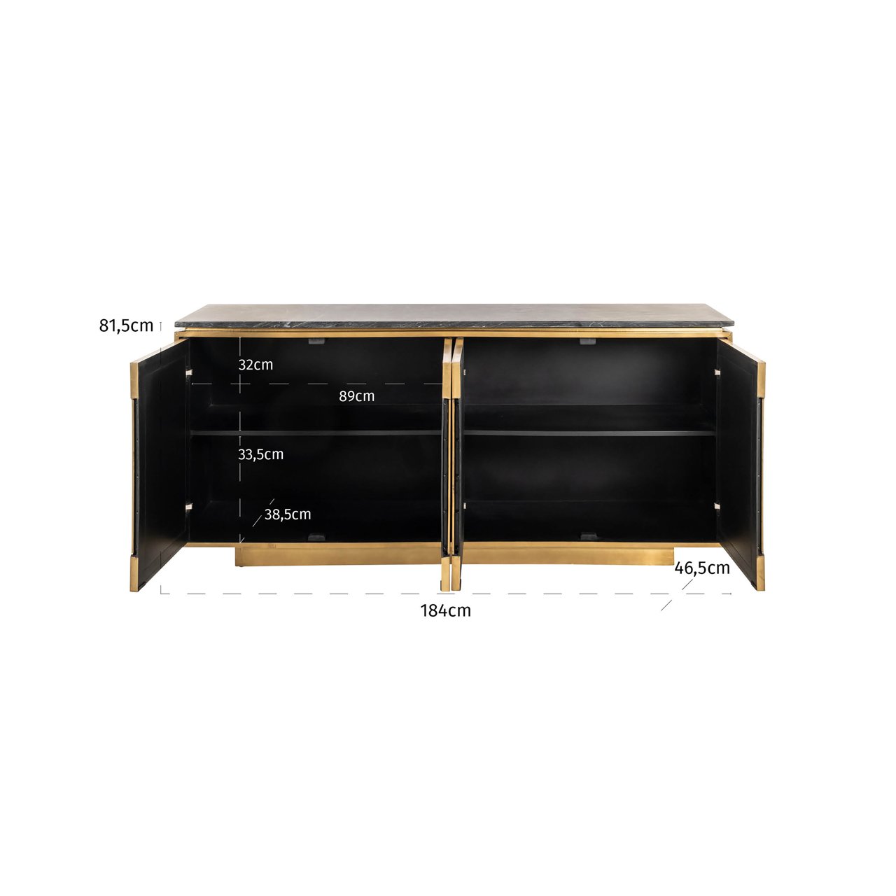 Sideboard Finsbury black/gold