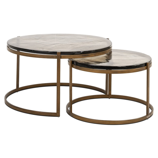 Coffee table Cleo gold (Set of 2)