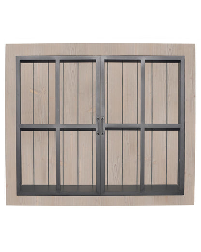 Vue de face du meuble haut vitré Rosiris CI10, deux portes, 90 × 34 × 80 cm.