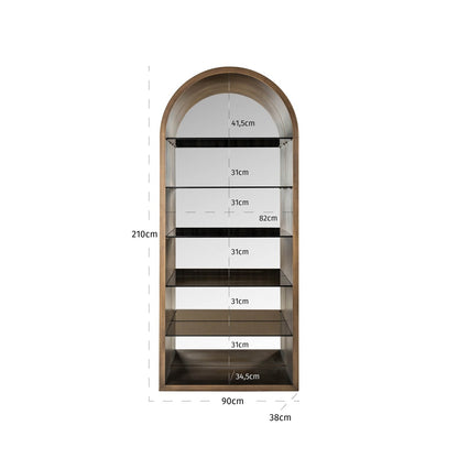 Display cabinet Bowic brushed gold