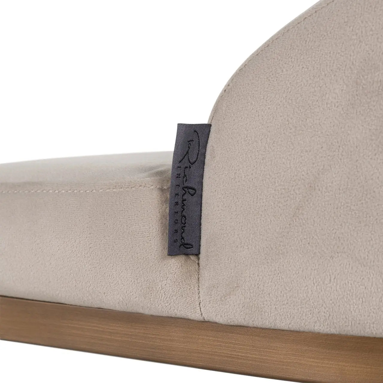 Bar stool Bolton khaki velvet brushed gold fire retardant (Set of 2)