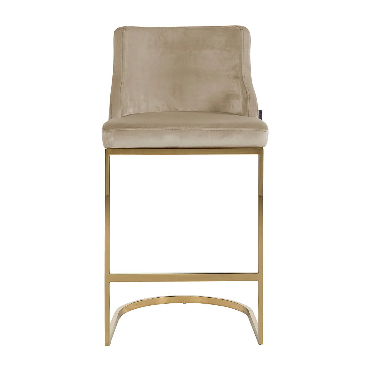 Bar stool Bolton khaki velvet gold fire retardant (Set of 2)