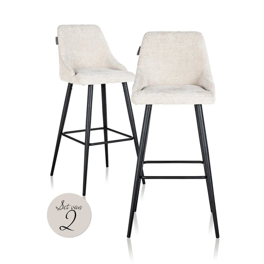 Bar stool Brooke cream unicorn (Set of 2)