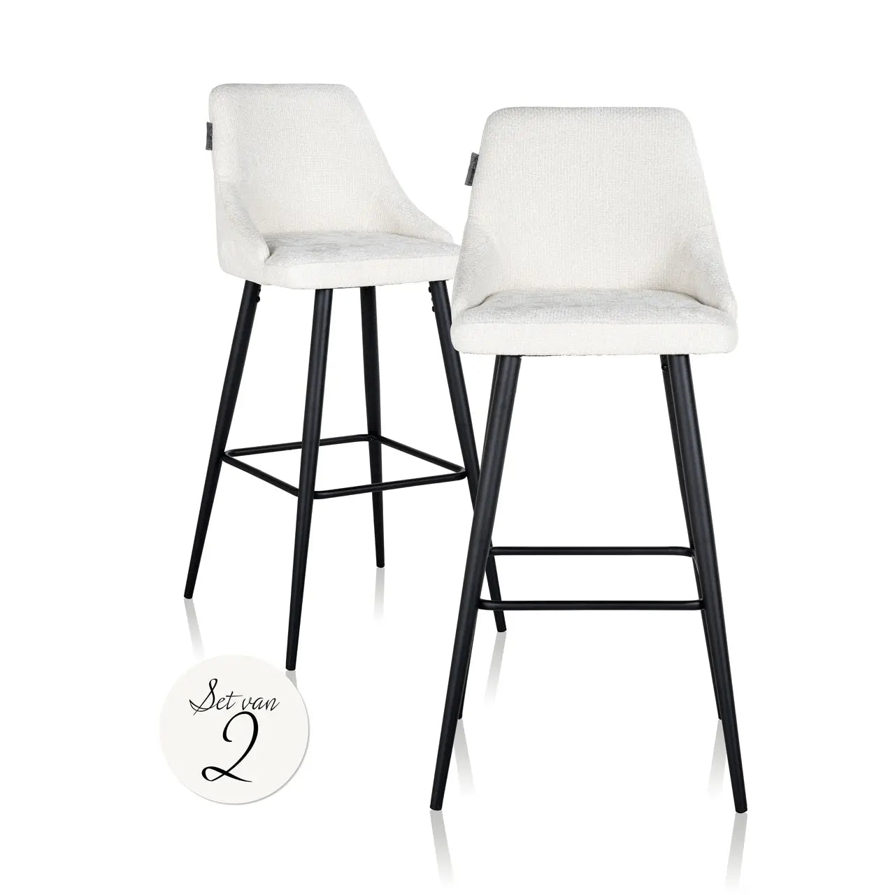 Bar stool Brooke white unicorn (Set of 2)