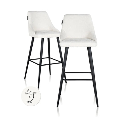 Bar stool Brooke white unicorn (Set of 2)