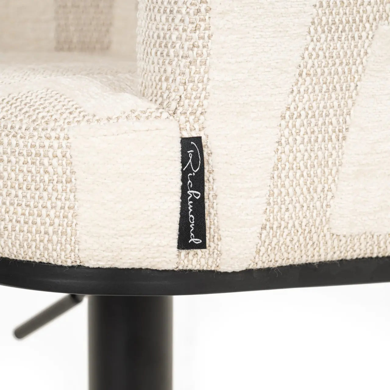 Bar stool Cheyenne beige graffic swivel