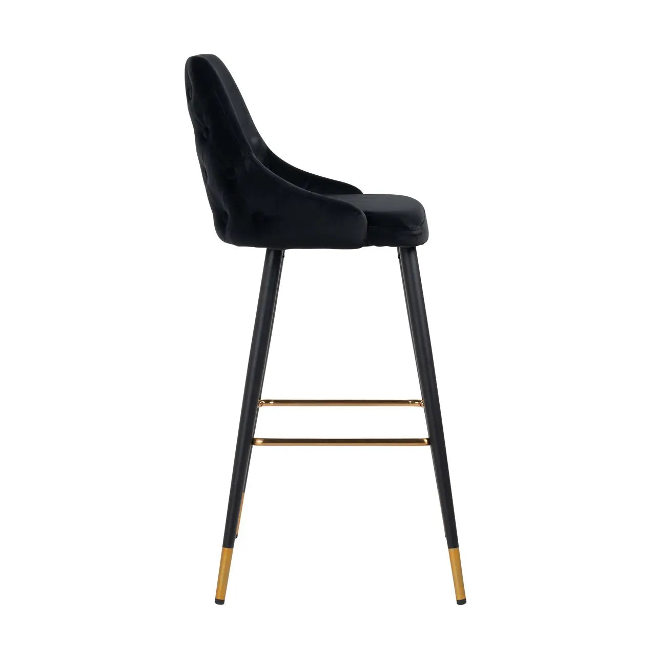 Bar stool Imani black velvet (Set of 2)