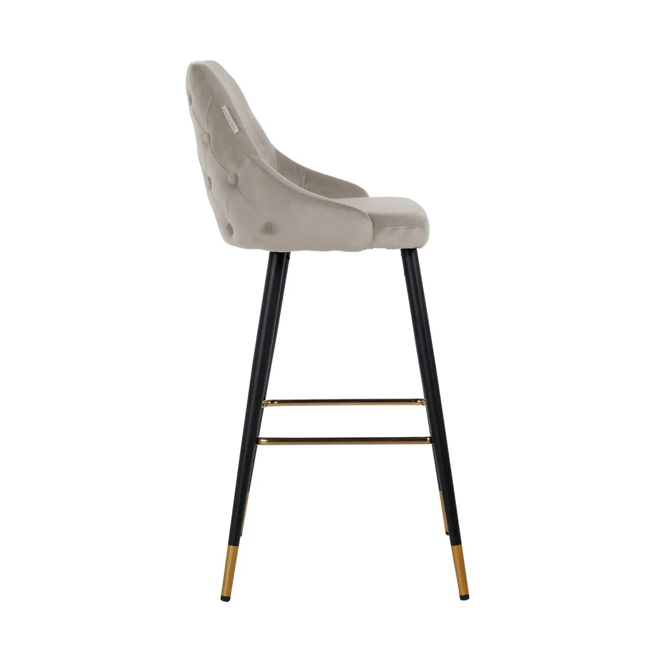 Bar stool Imani khaki velvet (Set of 2)