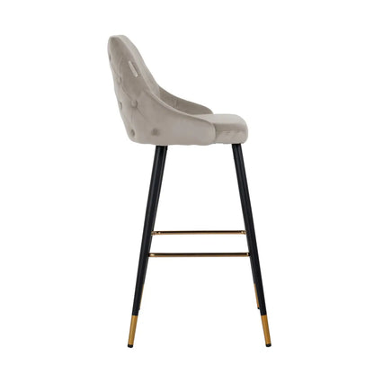 Bar stool Imani khaki velvet (Set of 2)