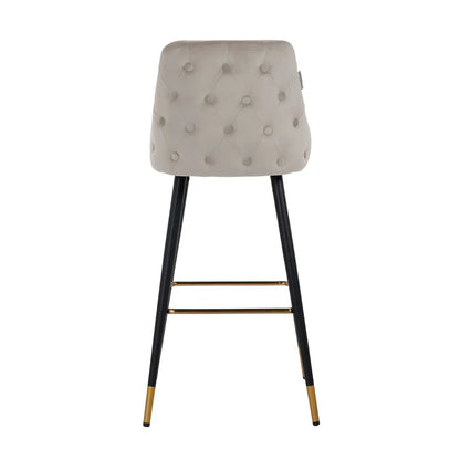 Bar stool Imani khaki velvet (Set of 2)