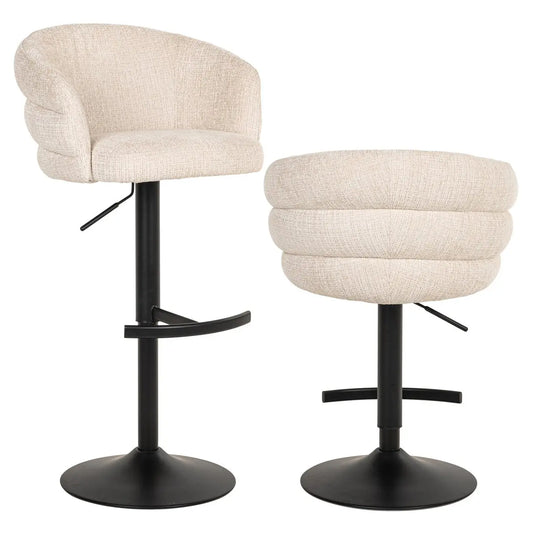 Bar stool Nikki niagara beige swivel fire retardant