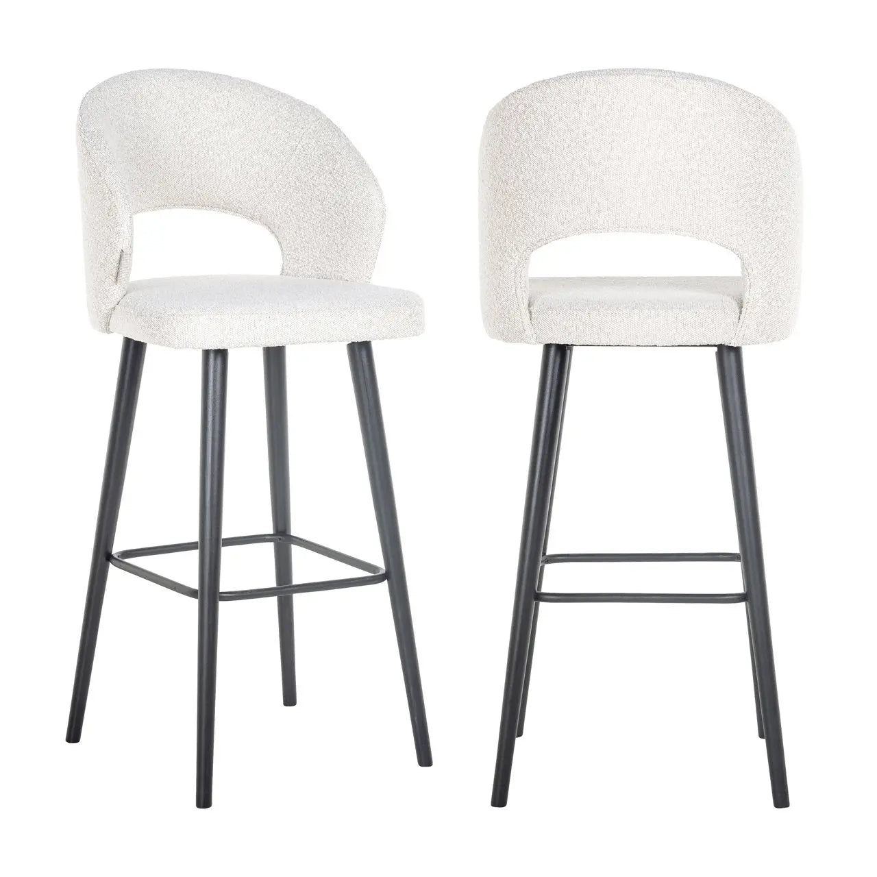 Bar stool Savoy white bouclé