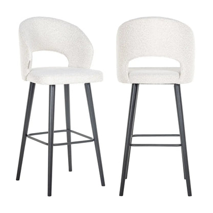 Bar stool Savoy white bouclé