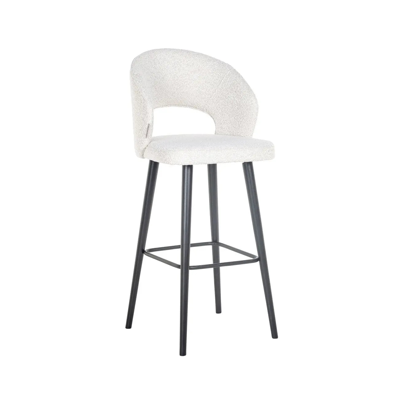 Bar stool Savoy white bouclé