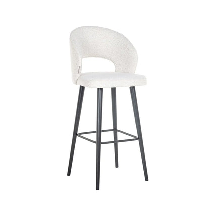 Bar stool Savoy white bouclé