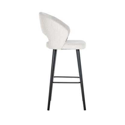 Bar stool Savoy white bouclé