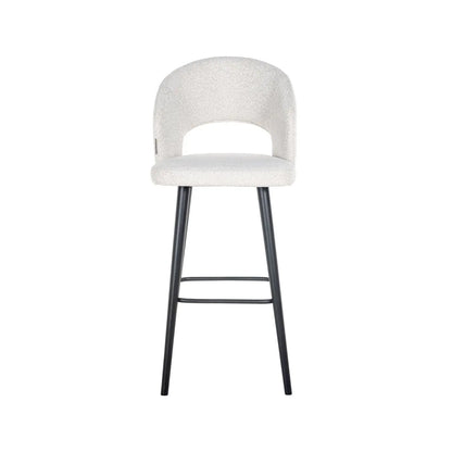 Bar stool Savoy white bouclé