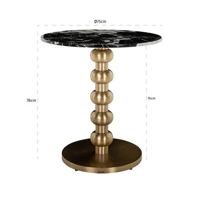 Bistro table Witlox black/gold 75Ø