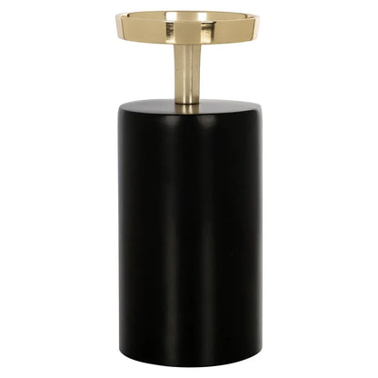 Candle holder Caya black/gold large