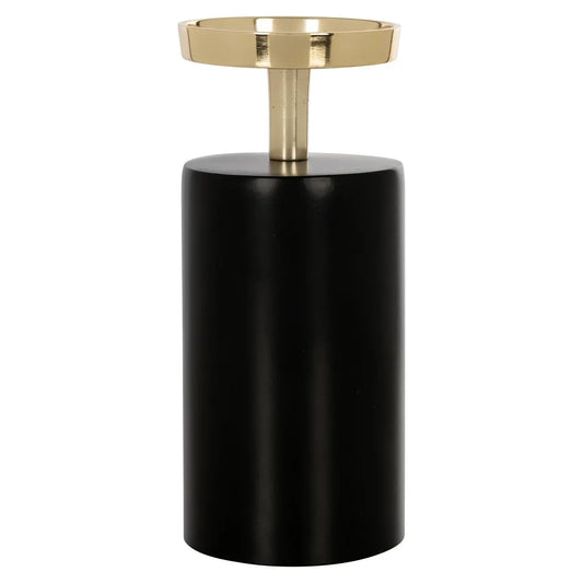 Candle holder Caya black/gold small
