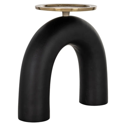 Candle holder Livi black/gold large
