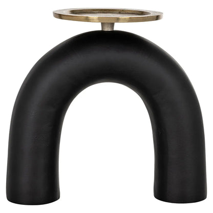 Candle holder Livi black/gold large