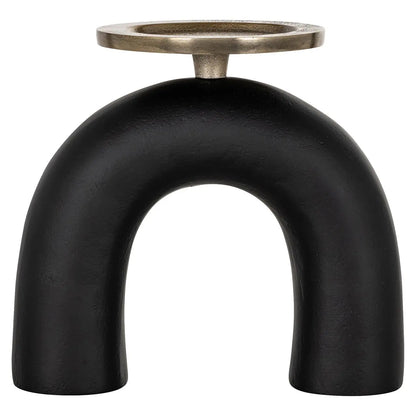 Candle holder Livi black/gold small