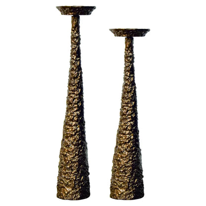Candle holder Moan brushed gold small