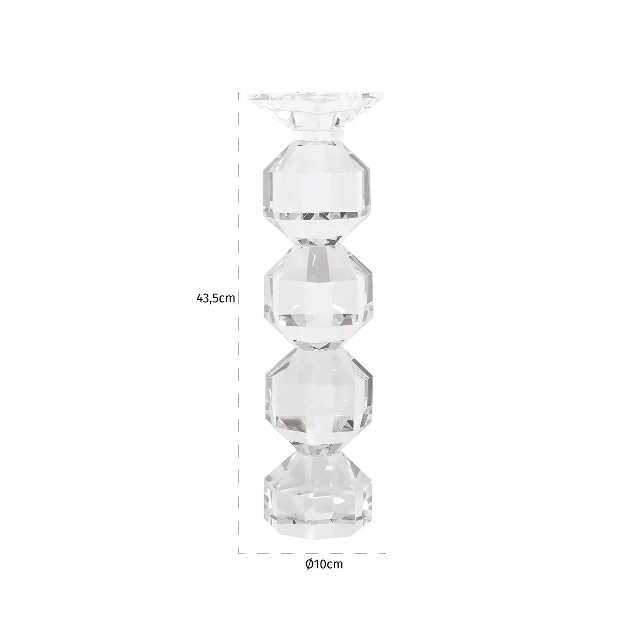 Candle holder Safia clear transparent large
