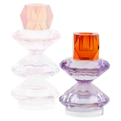 Candle holder Yalena purple small