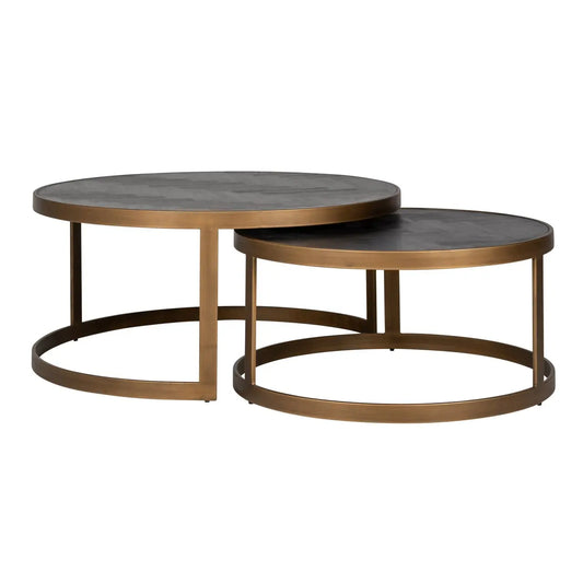 Coffee table Blackbone Brass black rustic (Set of 2)