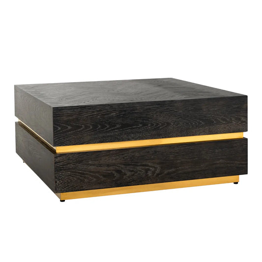 Coffee table Blackbone Gold black rustic 90x90