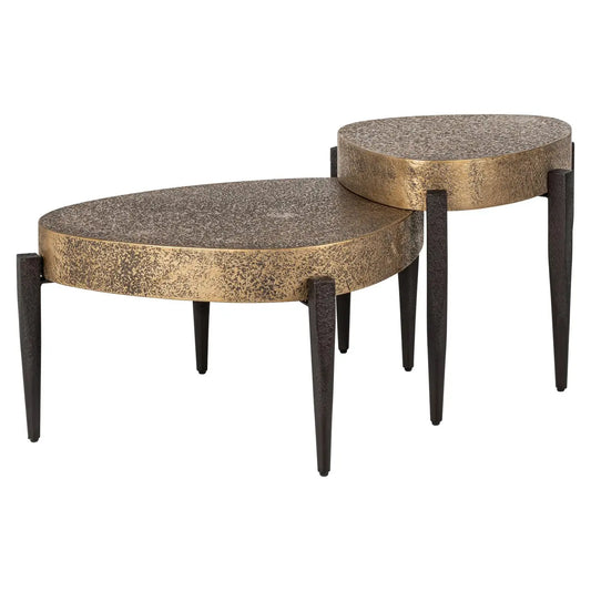 Coffee table Marquee black/gold (Set of 2)