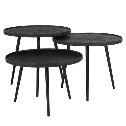Coffee table Oxford black (Set of 3)