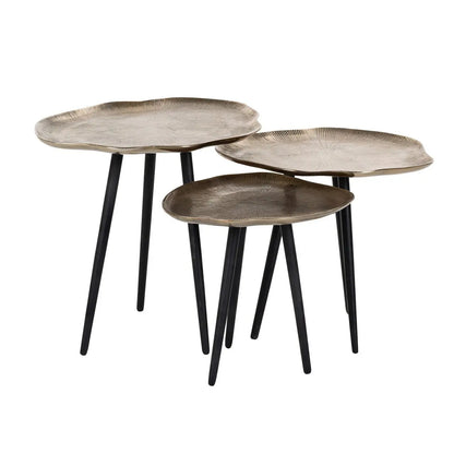 Coffee table Volenta champagne gold (Set of 3)